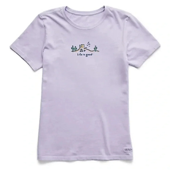 Life is Good Women's Desert Vista Crusher Tee Short Sleeve Light Purple XXXL 3XL - Picture 1 of 9